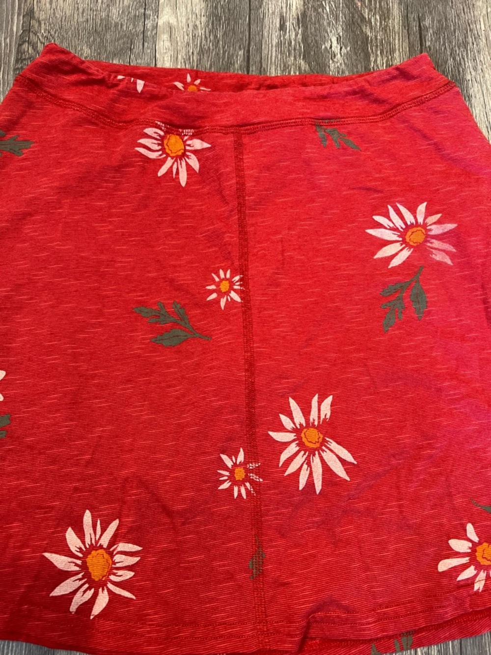 Toad & Co Seleena Skort Red Daisy Print Organic Cotton Outdoors Granola Hiking - Picture 2 of 6